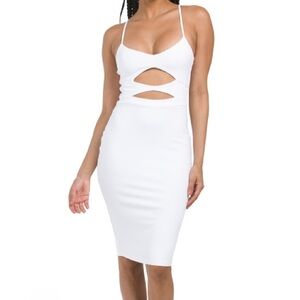 Susana Monaco White Cut-Out Midi Dress